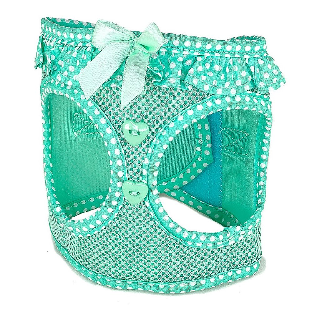 Green Ruffled Mesh Step-In Harness - Picture 2 of 6